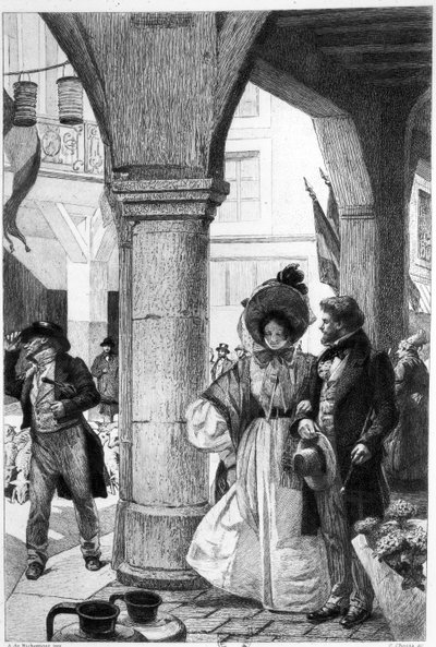 Emma Bovary che cammina con un compagno da 